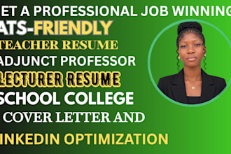 write an ats friendly teacher resume and cover letter