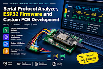 develop serial protocol analyzer esp32 firmware and custom pcb design