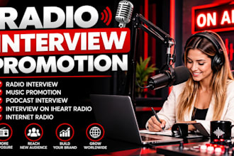 do a professional radio interview,spotify podcast, apple for masssive exposure