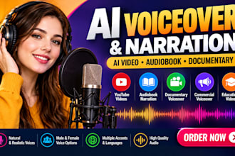 create ai voiceover  ai video voiceover audiobook ai documentary voiceover