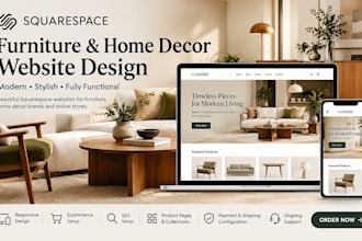 design a squarespace furniture dropshipping store and home decor website