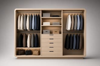 create custom wardrobe cad drawings and closet construction plan
