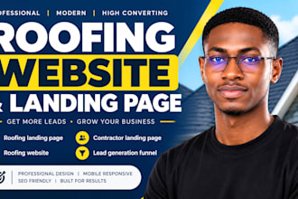 build contractor and roofing landing page website with lead generation funnel