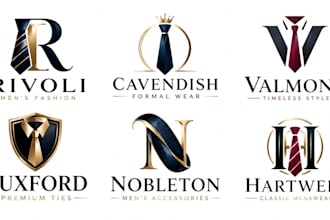 design a professional necktie, men fashion, formal wear, menswear tie logo