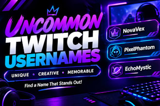 find uncommon twitch username for your gaming brand twitch streamers creators