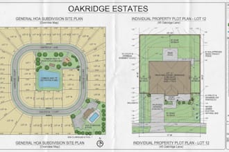 draft an hoa site plan and property plot plan for building permits