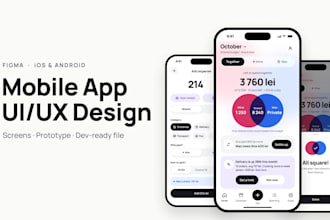 design mobile app UI UX in figma for ios and android