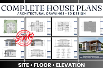 draw stamp full construction drawing with architectural structural and mep plan
