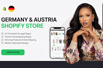 design germany austria shopify fashion dropshipping store with eu compliance