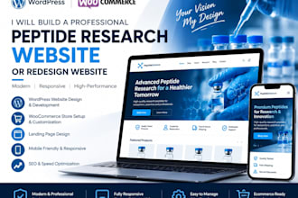 build a professional peptide research website redesign website