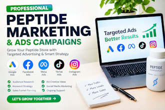 do peptide marketing, peptide ads and facebook ads for your peptide store