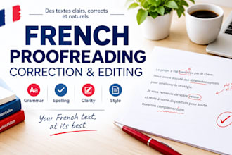 proofread, correct, and improve your french text, native french proofreader