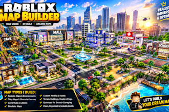 build custom roblox maps, building , roblox map building, models , city map