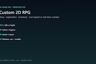 create a custom 2d rpg or platformer game in c python or godot