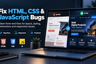 fix HTML CSS javascript bugs and responsive website issues