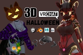 create a custom furry or halloween vrchat avatar for PC and quest