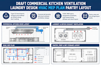 commercial kitchen ventilation laundry design hvac mep plan pantry layout