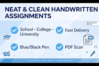 write your assignment in neat handwriting
