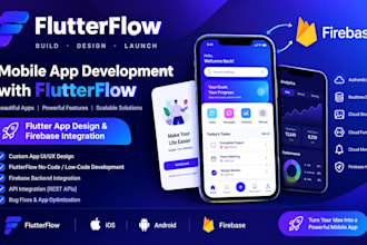 flutterflow mobile app development, flutter app design and firebase integration