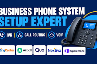 setup business phone system ringcentral IVR twilio quo nextiva aircall calling