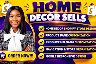 design or redesign a home decor shopify store