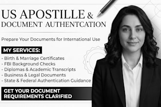 assist with US apostille, document authentication and rejected documents