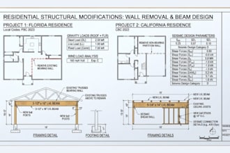 provide structural wall removal calculations lvl beam design in florida