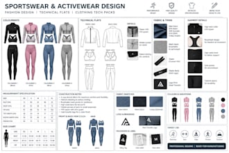 design sportswear activewear fashion and clothing tech packs