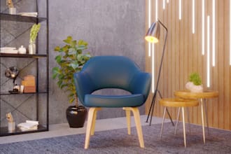 design a realistic 3d podcast studio and recording space