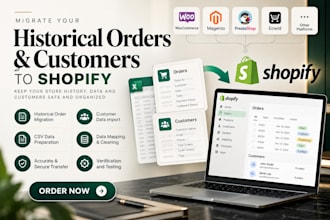migrate shopify historical orders customers data import csv order migration
