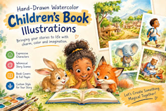 hand drawn watercolor illustration, hand drawn watercolor ebook illustration