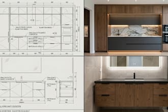 draft custom kitchen cabinet, vanity, and casework shop drawings