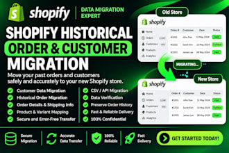 migrate shopify historical orders and customer data