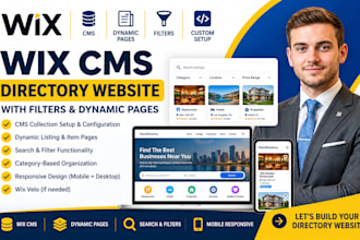 build wix cms directory listing website with filters and dynamic pages
