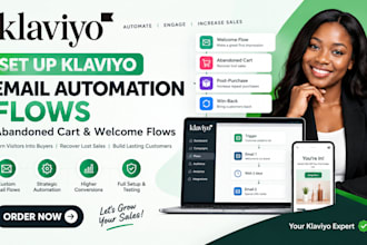 set up klaviyo email automation flows abandoned cart and welcome flows