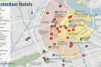 create detailed city guide maps, sightseeing, walking tour maps and hotel maps