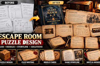 escape room puzzles writing clues riddles game storyline escape game design