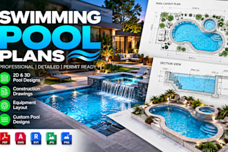 draft florida swimming pool plans and site plans in autocad