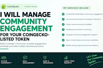 manage crypto community engagement for your coingecko listed token