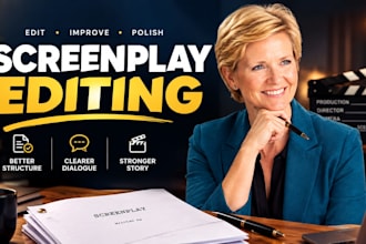edit screenplay, movie script, script editing and dialogue proofreading