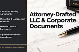 professionally draft a custom multi member llc operating agreement