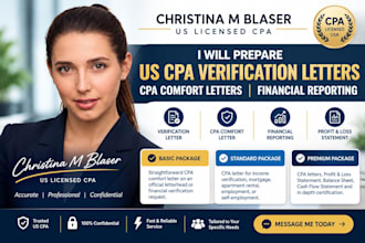 prepare US cpa verification letter cpa comfort letter cpa financial reporting