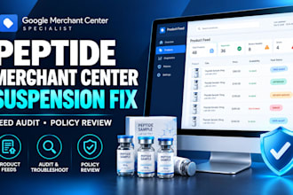 fix peptide google merchant center suspension and product feed issues