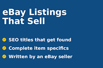 write SEO ebay listing titles and descriptions that sell