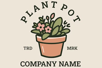 design a houseplant subscription box logo with a leafy icon