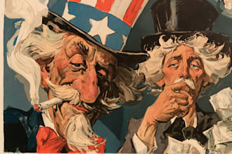 draw an political or satirical cartoon art