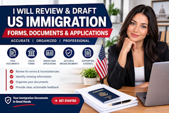 review your US immigration forms, visa document and supporting evidence document