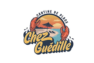 design fantastic surf shack cantine logo with 90s vibe