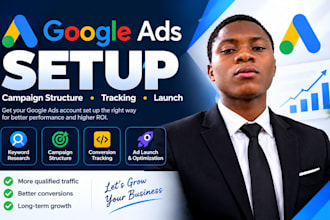 set up google ads PPC campaigns and do keyword research