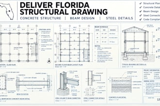 deliver florida structural drawing concrete structure beam design steel details